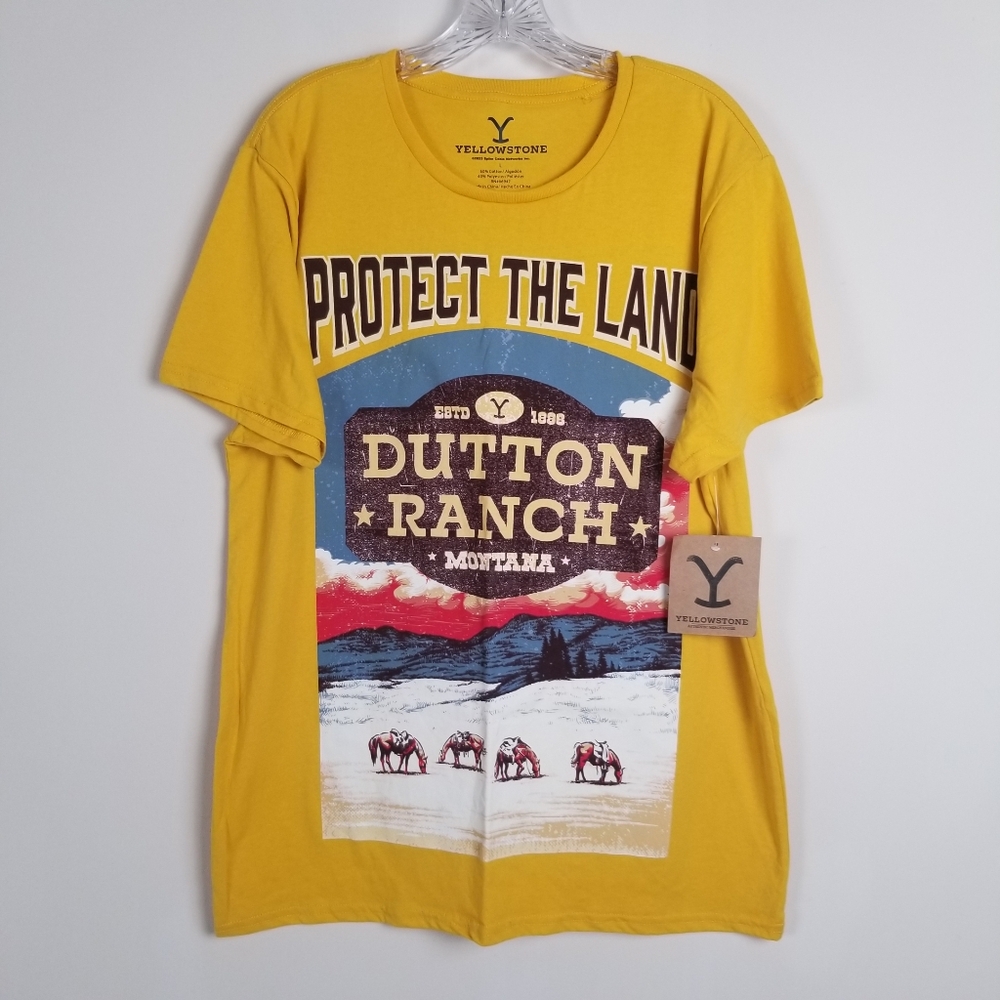 Yellowstone Protect The Land Dutton Ranch Montana T Shirt Large NWT